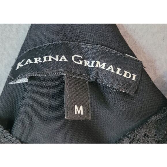 Karina Grimaldi Regatta Black Lace Trim Tank Top Medium - Picture 5 of 8